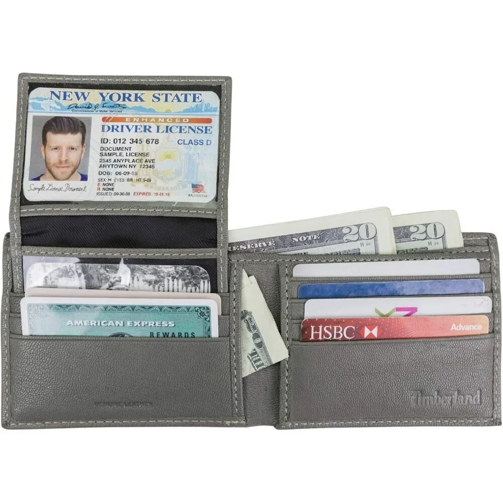 Men's Imported Genuine Leather Luxury Charcoal Bill Pockets Wallet Card Design